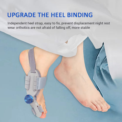 Knob-Adjustable Bunion Corrector & Big Toe Straightener – 180° Rotatable Hallux Valgus Adjuster with Heel Strap & Silicone Cushion