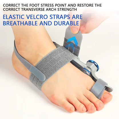 Knob-Adjustable Bunion Corrector & Big Toe Straightener – 180° Rotatable Hallux Valgus Adjuster with Heel Strap & Silicone Cushion
